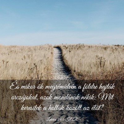 Picture 03 - Lukács 24:5 KAR - És mikor õk megrémülvén a földre hajták - Bible Verse Picture