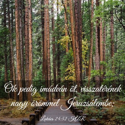 Picture 03 - Lukács 24:52 KAR - Õk pedig imádván õt, visszatérének nagy - Bible Verse Picture