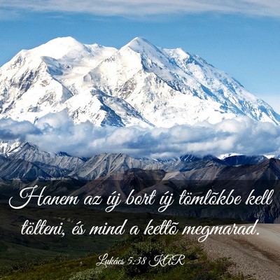 Picture 03 - Lukács 5:38 KAR - Hanem az új bort új tömlõkbe kell tölteni, - Bible Verse Picture