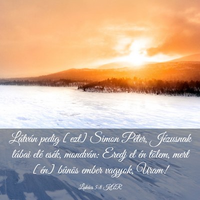 Picture 03 - Lukács 5:8 KAR - Látván pedig [ezt] Simon Péter, Jézusnak - Bible Verse Picture