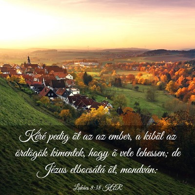 Picture 03 - Lukács 8:38 KAR - Kéré pedig õt az az ember, a kibõl az - Bible Verse Picture