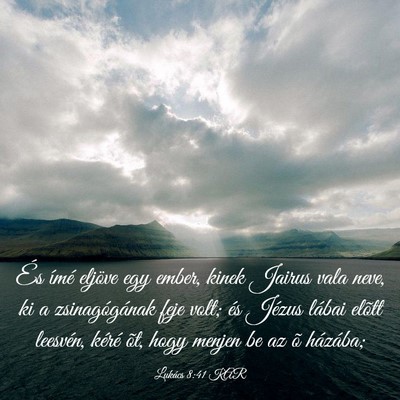 Picture 03 - Lukács 8:41 KAR - És ímé eljöve egy ember, kinek Jairus vala - Bible Verse Picture