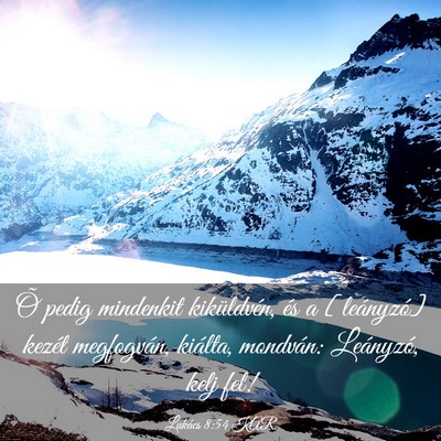 Picture 03 - Lukács 8:54 KAR - Õ pedig mindenkit kiküldvén, és a [leányzó] - Bible Verse Picture