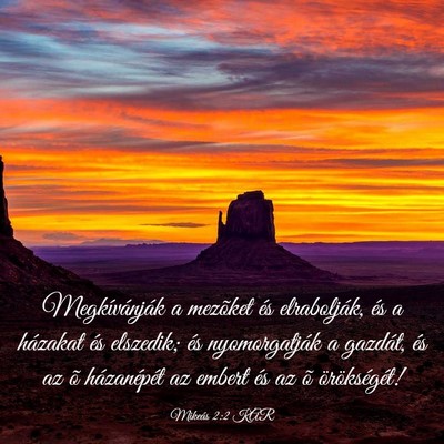 Picture 03 - Mikeás 2:2 KAR - Megkívánják a mezõket és elrabolják, és a - Bible Verse Picture