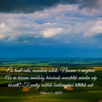 Picture 03 - Márk 11:17 KAR - És tanít vala, mondván nékik: Nincsen-é - Bible Verse Picture