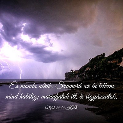 Picture 03 - Márk 14:34 KAR - És monda nékik: Szomorú az én lelkem mind - Bible Verse Picture