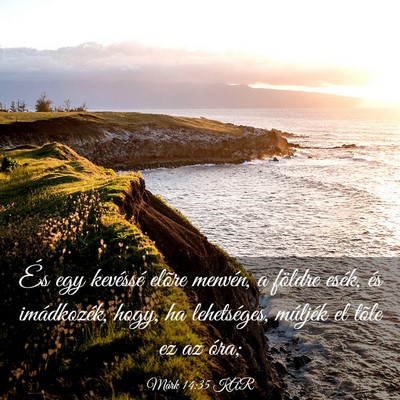Picture 03 - Márk 14:35 KAR - És egy kevéssé elõre menvén, a földre - Bible Verse Picture