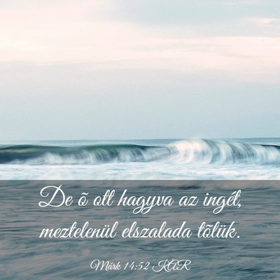Picture 03 - Márk 14:52 KAR - De õ ott hagyva az ingét, meztelenül elszalada - Bible Verse Picture