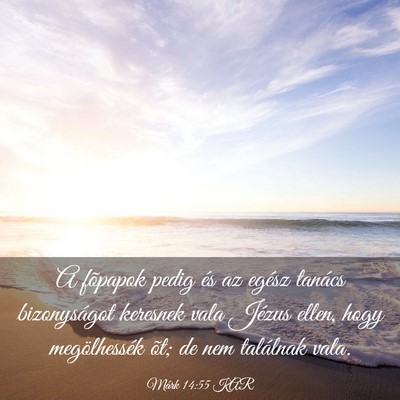 Picture 03 - Márk 14:55 KAR - A fõpapok pedig és az egész tanács - Bible Verse Picture