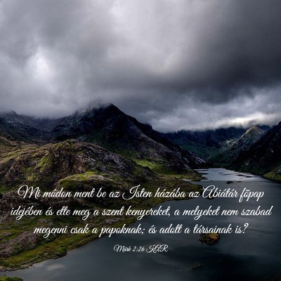 Picture 03 - Márk 2:26 KAR - Mi módon ment be az Isten házába az Abiátár - Bible Verse Picture