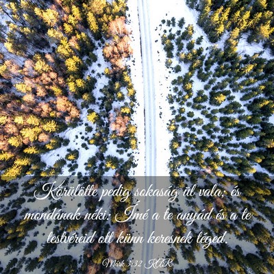 Picture 03 - Márk 3:32 KAR - Körülötte pedig sokaság ül vala; és - Bible Verse Picture