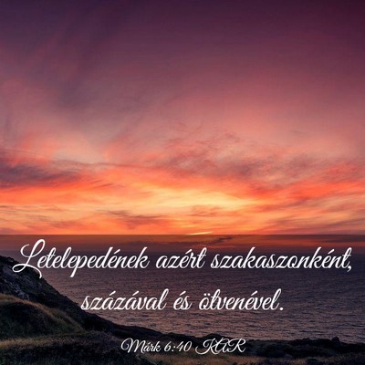 Picture 03 - Márk 6:40 KAR - Letelepedének azért szakaszonként, százával - Bible Verse Picture