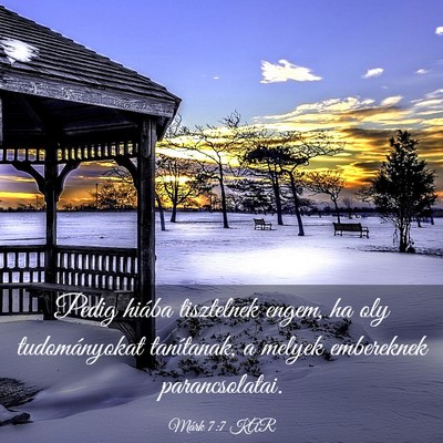 Picture 03 - Márk 7:7 KAR - Pedig hiába tisztelnek engem, ha oly - Bible Verse Picture