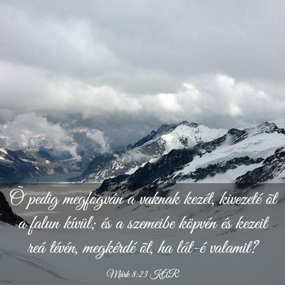Picture 03 - Márk 8:23 KAR - Õ pedig megfogván a vaknak kezét, kivezeté - Bible Verse Picture