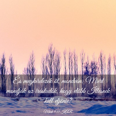 Picture 03 - Márk 9:11 KAR - És megkérdezék õt, mondván: Miért mondják - Bible Verse Picture