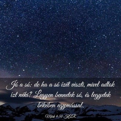 Picture 03 - Márk 9:50 KAR - Jó a só: de ha a só ízét veszti, mivel adtok - Bible Verse Picture