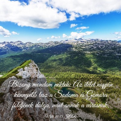 Picture 03 - Máté 10:15 KAR - Bizony mondom néktek: Az ítélet napján - Bible Verse Picture