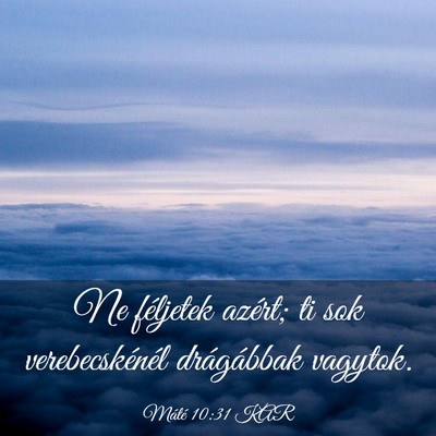 Picture 03 - Máté 10:31 KAR - Ne féljetek azért; ti sok verebecskénél - Bible Verse Picture