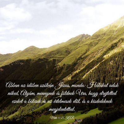 Picture 03 - Máté 11:25 KAR - Abban az idõben szólván Jézus, monda: - Bible Verse Picture