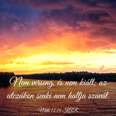 Picture 03 - Máté 12:19 KAR - Nem verseng, és nem kiált; az utczákon senki - Bible Verse Picture