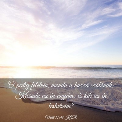 Picture 03 - Máté 12:48 KAR - Õ pedig felelvén, monda a hozzá szólónak: - Bible Verse Picture