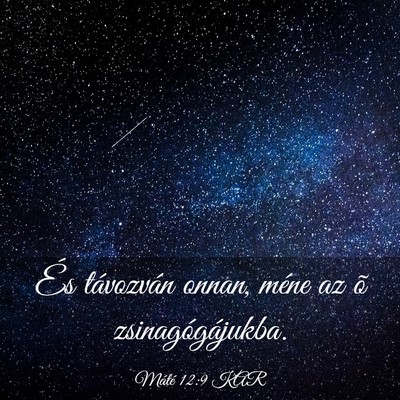 Picture 03 - Máté 12:9 KAR - És távozván onnan, méne az õ - Bible Verse Picture
