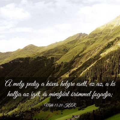 Picture 03 - Máté 13:20 KAR - A mely pedig a köves helyre esett, ez az, a ki - Bible Verse Picture