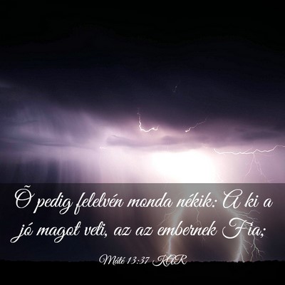 Picture 03 - Máté 13:37 KAR - Õ pedig felelvén monda nékik: A ki a jó magot - Bible Verse Picture