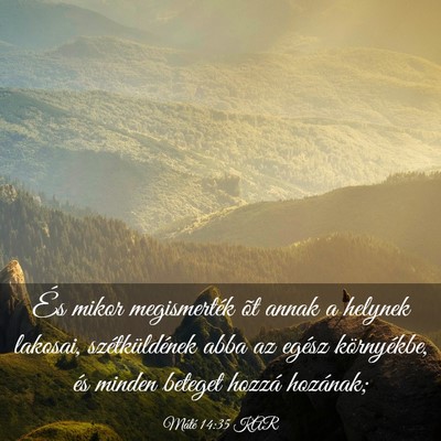 Picture 03 - Máté 14:35 KAR - És mikor megismerték õt annak a helynek - Bible Verse Picture