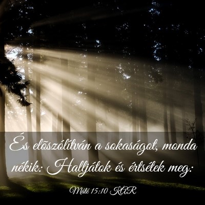 Picture 03 - Máté 15:10 KAR - És elõszólítván a sokaságot, monda nékik: - Bible Verse Picture