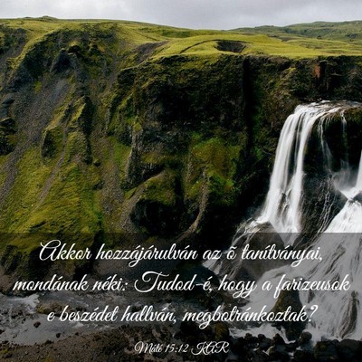 Picture 03 - Máté 15:12 KAR - Akkor hozzájárulván az õ tanítványai, - Bible Verse Picture