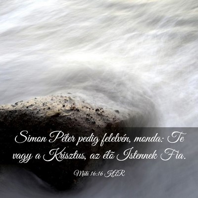 Picture 03 - Máté 16:16 KAR - Simon Péter pedig felelvén, monda: Te vagy a - Bible Verse Picture