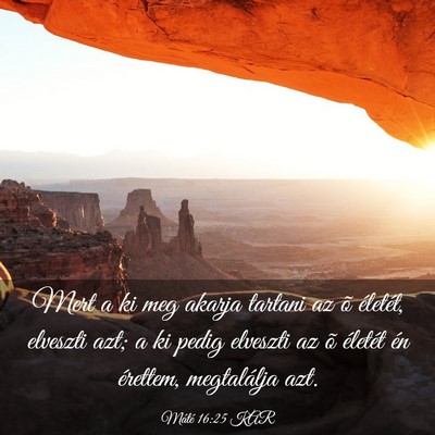Picture 03 - Máté 16:25 KAR - Mert a ki meg akarja tartani az õ életét, - Bible Verse Picture