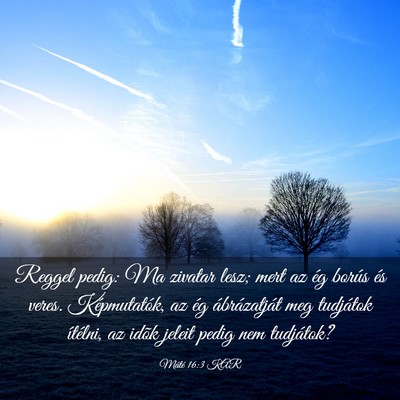 Picture 03 - Máté 16:3 KAR - Reggel pedig: Ma zivatar lesz; mert az ég borús - Bible Verse Picture
