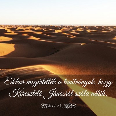 Picture 03 - Máté 17:13 KAR - Ekkor megértették a tanítványok, hogy - Bible Verse Picture