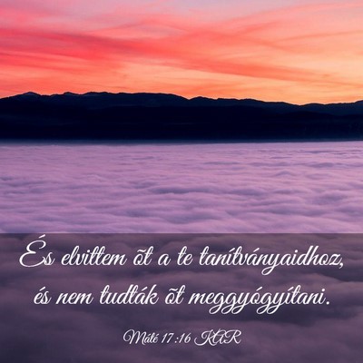 Picture 03 - Máté 17:16 KAR - És elvittem õt a te tanítványaidhoz, és nem - Bible Verse Picture
