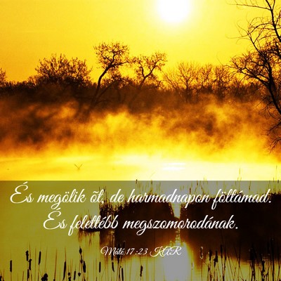 Picture 03 - Máté 17:23 KAR - És megölik õt, de harmadnapon föltámad. És - Bible Verse Picture