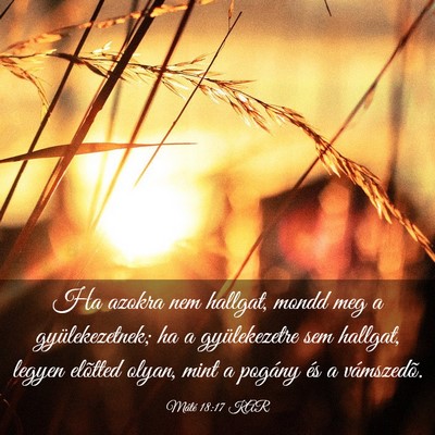 Picture 03 - Máté 18:17 KAR - Ha azokra nem hallgat, mondd meg a - Bible Verse Picture