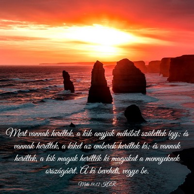 Picture 03 - Máté 19:12 KAR - Mert vannak heréltek, a kik anyjuk méhébõl - Bible Verse Picture