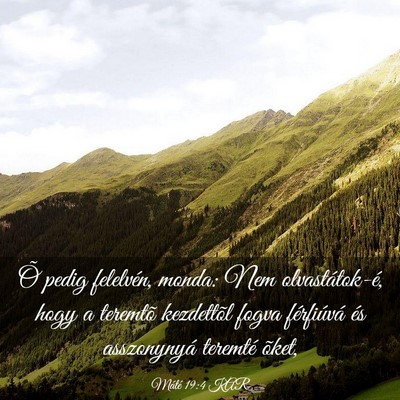 Picture 03 - Máté 19:4 KAR - Õ pedig felelvén, monda: Nem olvastátok-é, - Bible Verse Picture