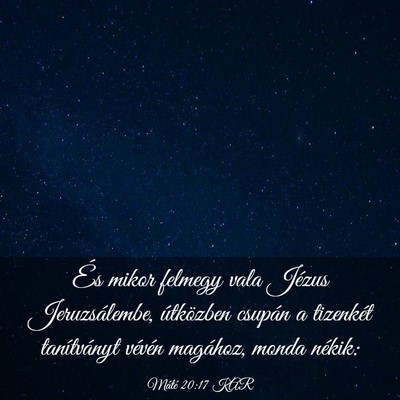 Picture 03 - Máté 20:17 KAR - És mikor felmegy vala Jézus Jeruzsálembe, - Bible Verse Picture