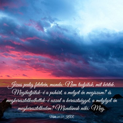 Picture 03 - Máté 20:22 KAR - Jézus pedig felelvén, monda: Nem tudjátok, mit - Bible Verse Picture