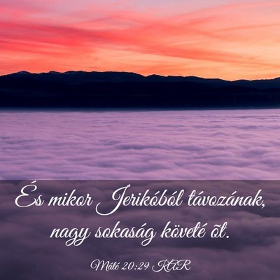 Picture 03 - Máté 20:29 KAR - És mikor Jerikóból távozának, nagy sokaság - Bible Verse Picture