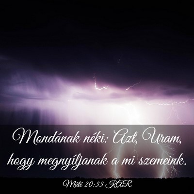 Picture 03 - Máté 20:33 KAR - Mondának néki: Azt, Uram, hogy megnyíljanak a - Bible Verse Picture