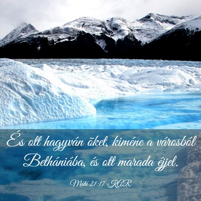 Picture 03 - Máté 21:17 KAR - És ott hagyván õket, kiméne a városból - Bible Verse Picture