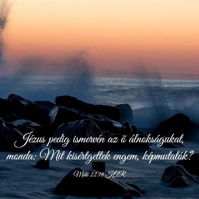 Picture 03 - Máté 22:18 KAR - Jézus pedig ismervén az õ álnokságukat, - Bible Verse Picture