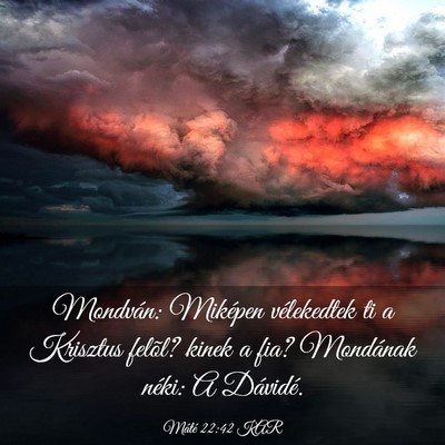 Picture 03 - Máté 22:42 KAR - Mondván: Miképen vélekedtek ti a Krisztus - Bible Verse Picture