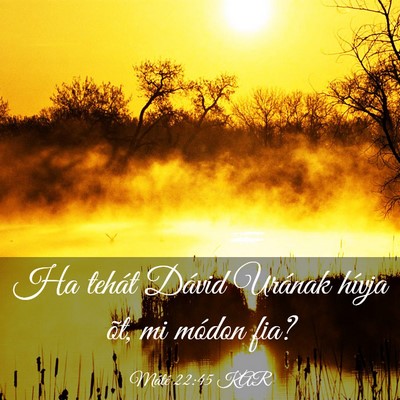 Picture 03 - Máté 22:45 KAR - Ha tehát Dávid Urának hívja õt, mi módon - Bible Verse Picture