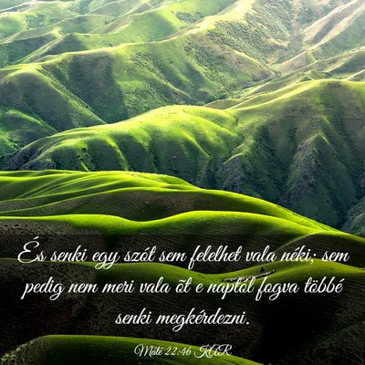 Picture 03 - Máté 22:46 KAR - És senki egy szót sem felelhet vala néki; sem - Bible Verse Picture