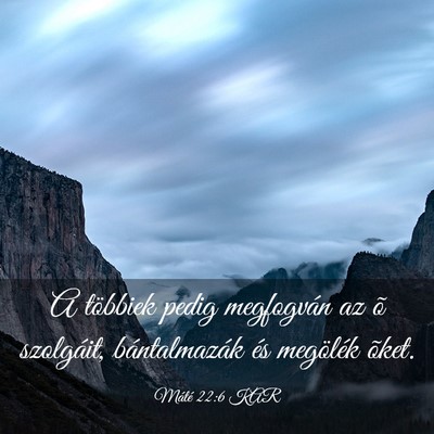 Picture 03 - Máté 22:6 KAR - A többiek pedig megfogván az õ szolgáit, - Bible Verse Picture